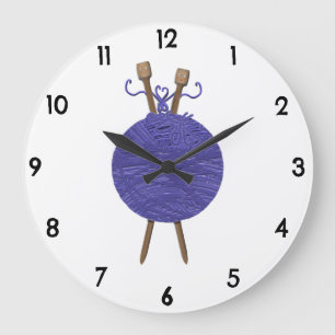 Knitting Humor Large Clock