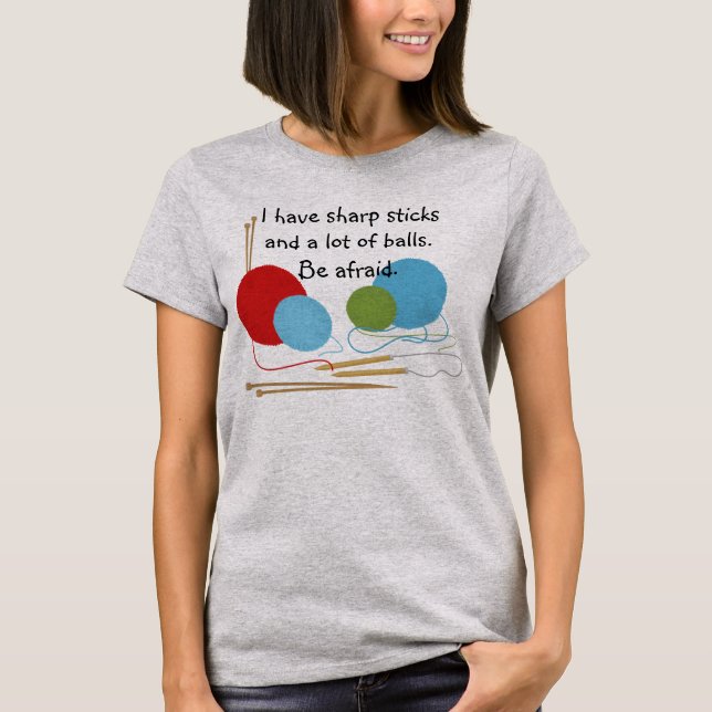 Knitting Humor T-shirt (Front)