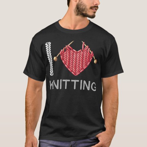 Knitting I Love Knitting Heart T_Shirt