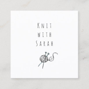 Knitting Instructor Yarn Square Minimalist Business Card