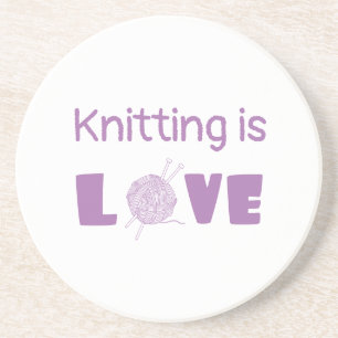 Knitting is Love Coaster