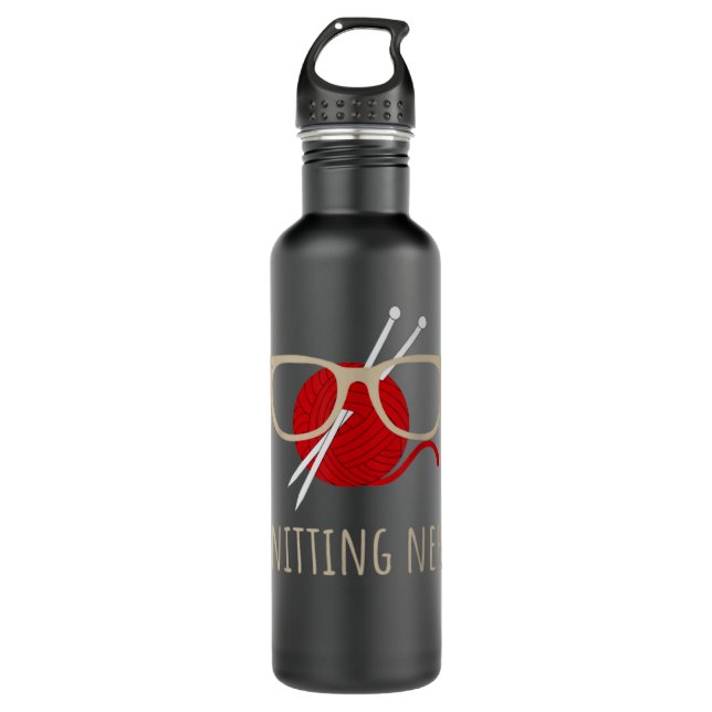 Knitting Is My Favorite Sport - Knitting Knitter C Stainless Steel Water Bottle (Front)