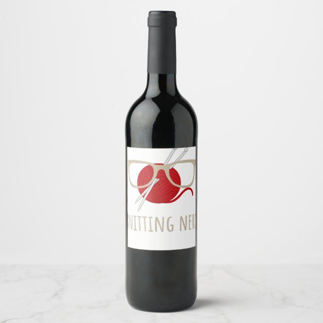 Knitting Is My Favorite Sport - Knitting Knitter C Wine Label (Front)