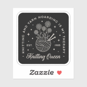 Knitting is my therapy funny yarn hoarding quotes sticker