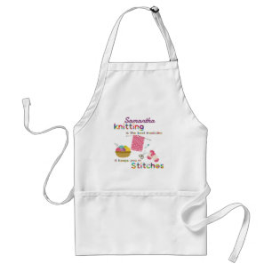 Knitting is the Best Medicine Quote  Adult Apron