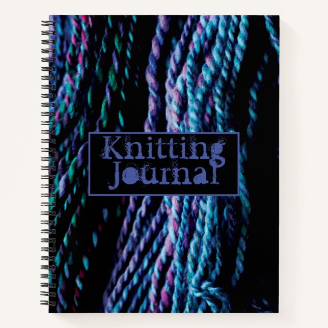 Knitting Journal Yarn Wool Handspun  purple blue (Front)