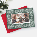 Knitting Joy Photo Card<br><div class="desc">Warm and cozy holiday photo card with a knitted background</div>