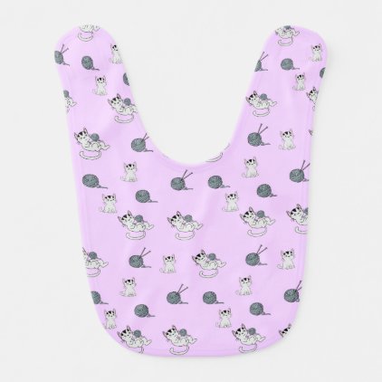 Knitting Kittens Baby Bib