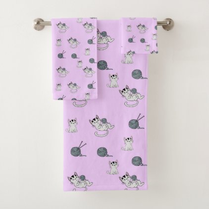 Knitting Kittens Bath Towel Set