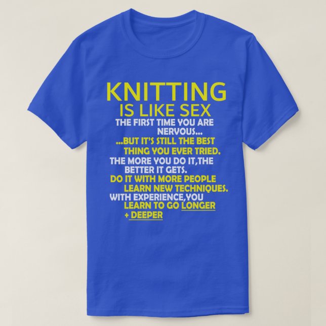 Knitting Knit Crochet Yarn  T-Shirt (Design Front)