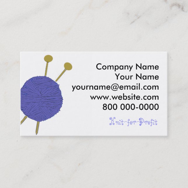 Knitting Knitter Business Card (Front)