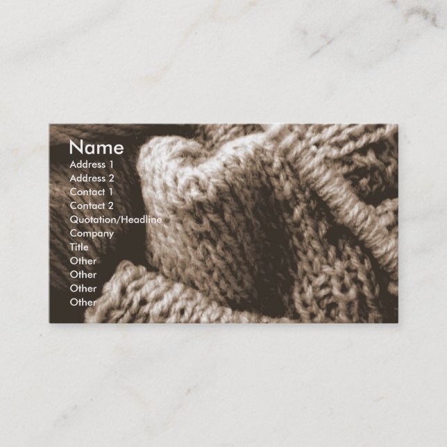 knitting/knitter Photography Business Profile Card (Front)