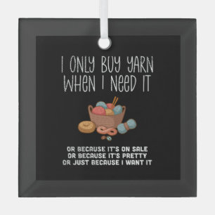 Knitting Knitting Basket Glass Ornament