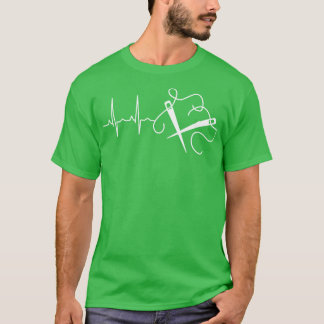 Knitting Knitting Needles Heartbeat T-Shirt
