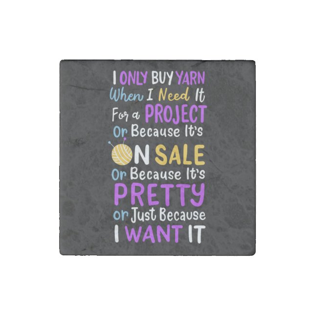 Knitting Knitting Wool Stone Magnet (Front)