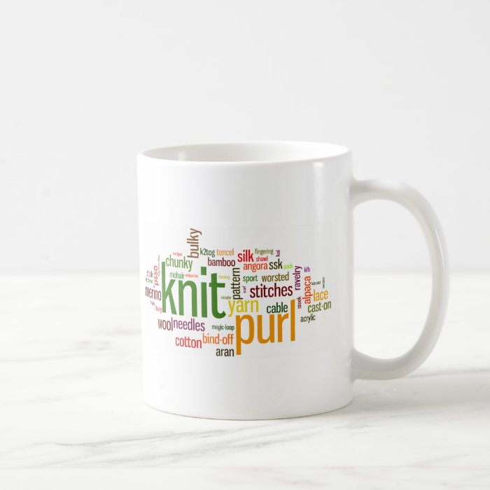 Knitting Lexicon   words for knitters  Knit On Coffee Mug