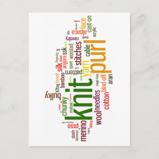Knitting Lexicon - words for knitters!  Knit On! Postcard
