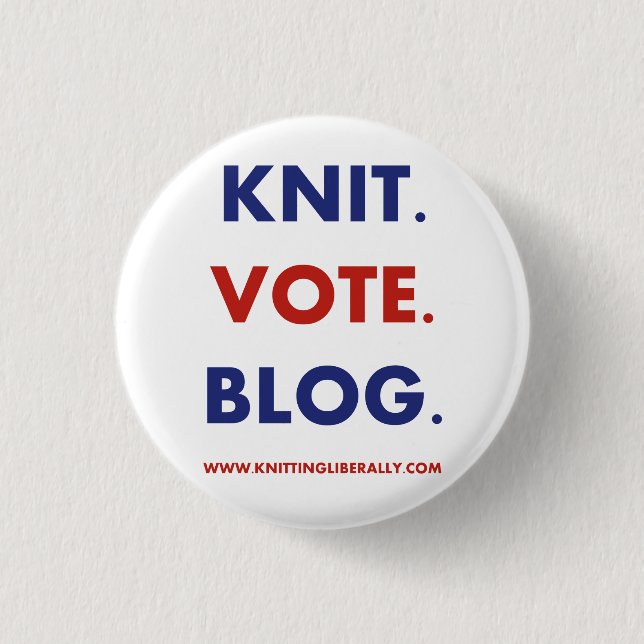 Knitting Liberally Button (Front)