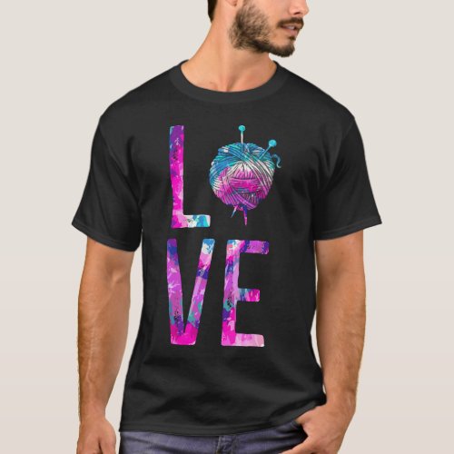 Knitting Love Watercolor T_Shirt