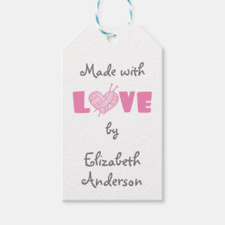 Knitting Made with love by Custom Name Gift Tags