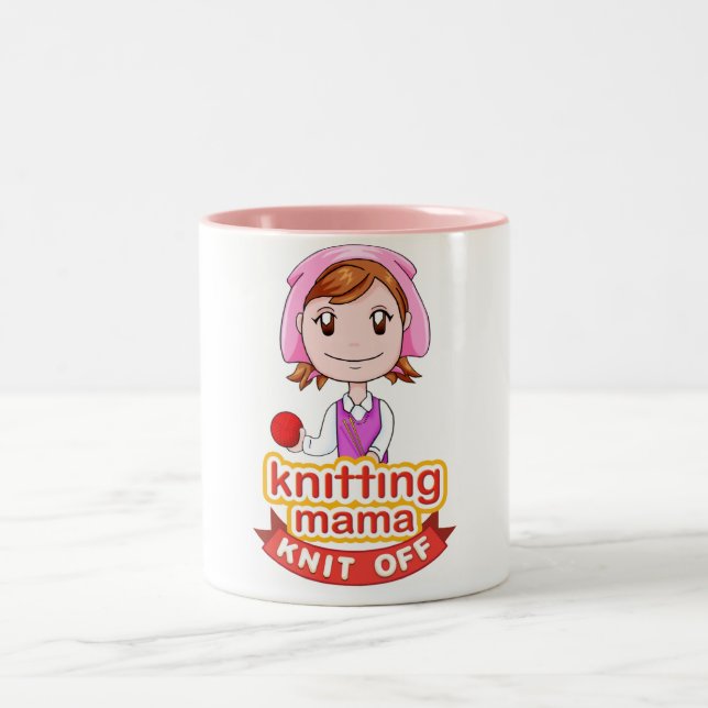 Knitting Mama Two-Tone Coffee Mug (Center)