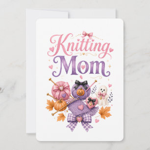 Knitting Mom Halloween Card