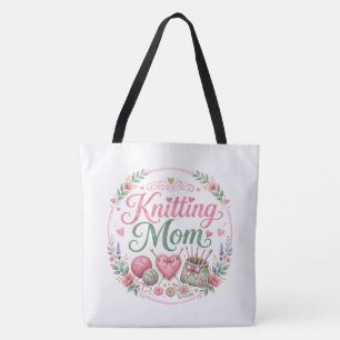 Knitting Mom Shoulder Tote Bag