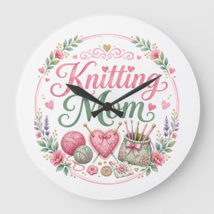 Knitting Mom Wall Clock