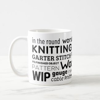 Knitting Mug - Knitter's Word Collage