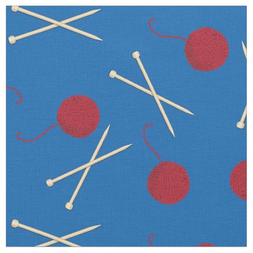 Knitting Needles and Yarn Craft Hobby Fabric