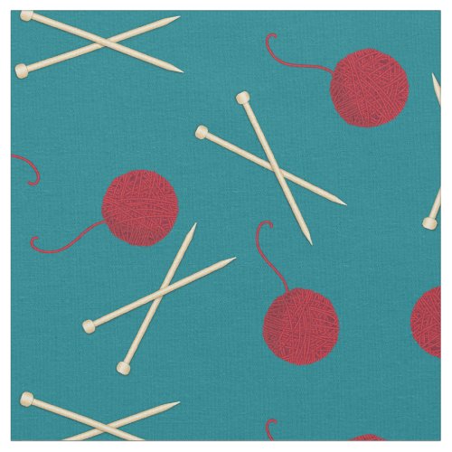 Knitting Needles and Yarn Craft Hobby Fabric