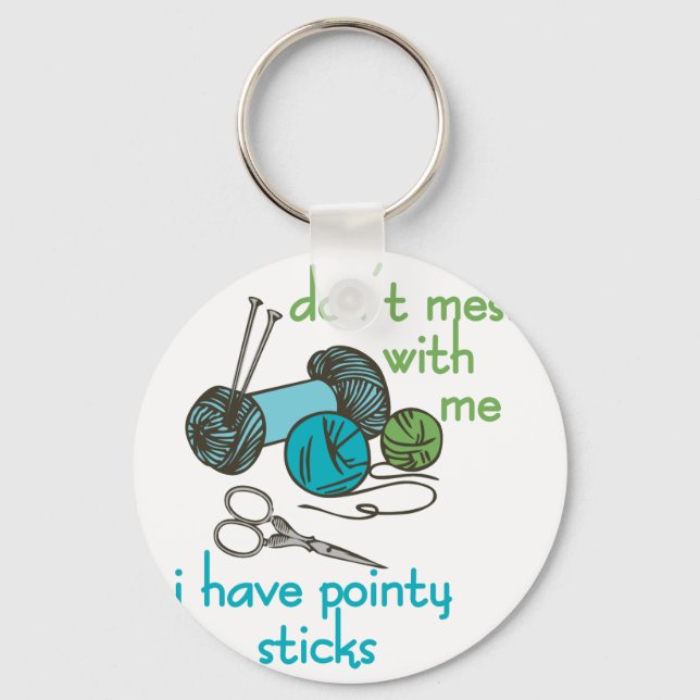 Knitting Needles Keychain (Front)