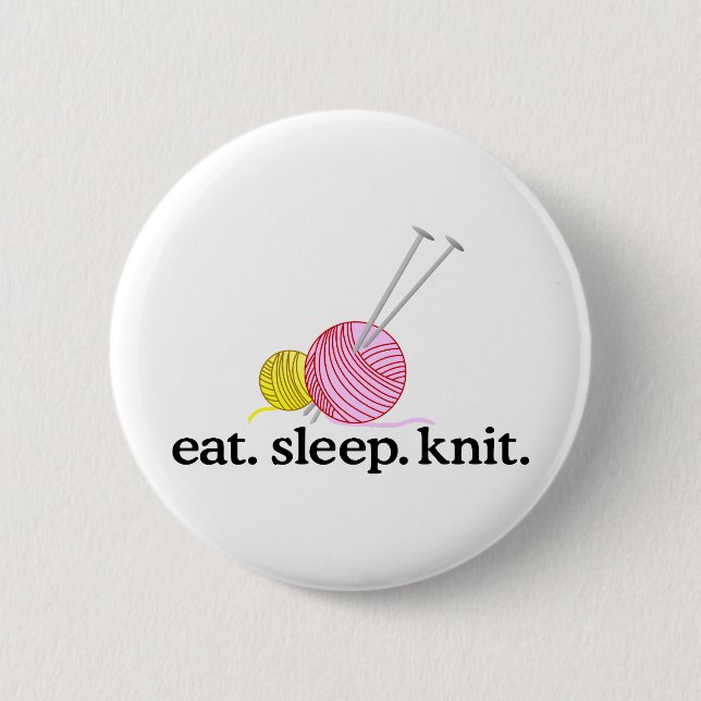 Knitting Needles & Yarn Button (Front)