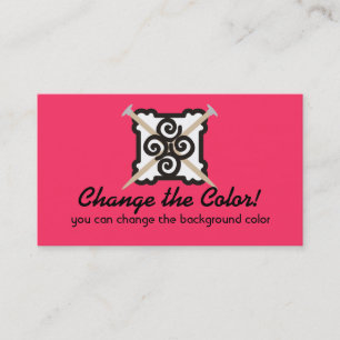 Knitting needles yarn custom color business card