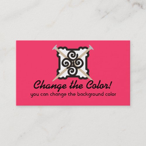 Knitting needles yarn custom color business card