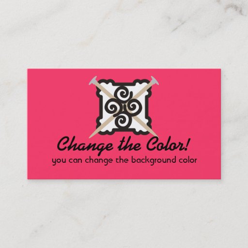 Customizable Knitting needles yarn custom color business card