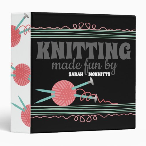 Knitting needles yarn knitter pattern binder