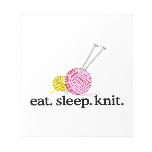 Knitting Needles & Yarn Notepad (Front)