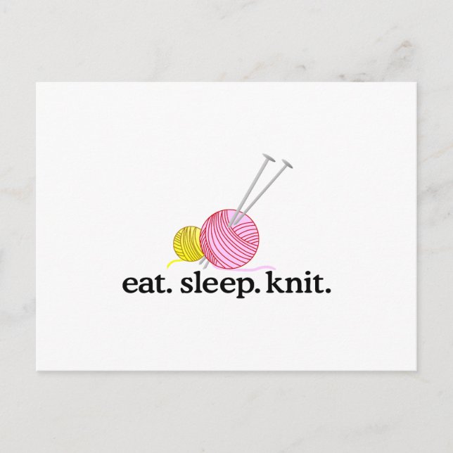 Knitting Needles & Yarn Postcard (Front)