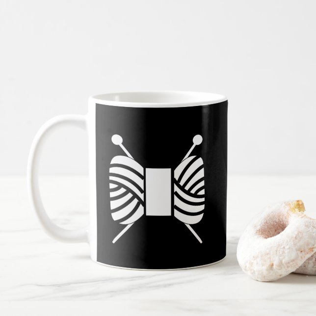 Knitting Needles Yarn Skein Crafts Coffee Mug (With Donut)