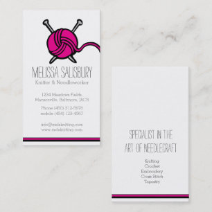 Knitting needlework business cards