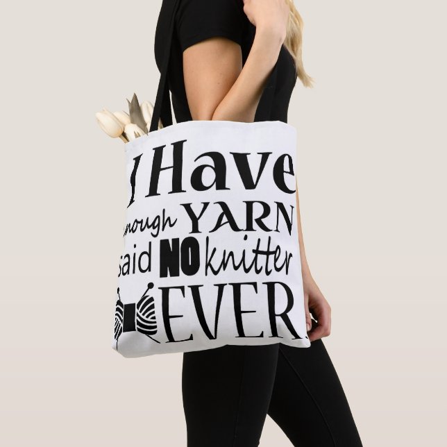 Knitting - Not Enough Yarn Crafts Tote Bag (Close Up)