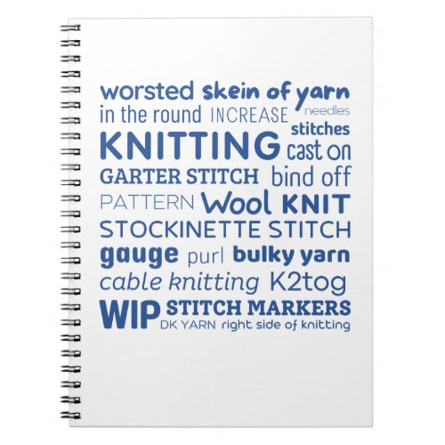 Knitting Notebook _ Knitters Word Collage