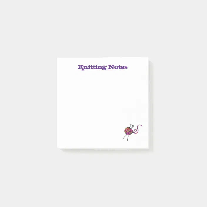 Knitting Notes Yarn Needles Blank Note Pad Zazzle Com