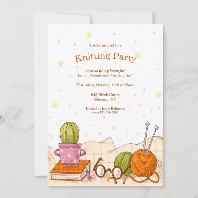 Knitting Party Invitation (Front)