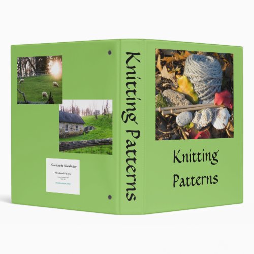 Knitting Pattern Book 3 Ring Binder