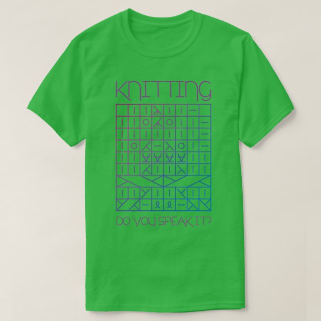 Knitting Pattern Symbols  T-Shirt (Design Front)