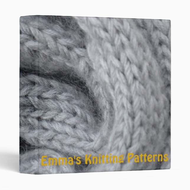 Knitting Patterns Personalized Binder  © (Front/Spine)