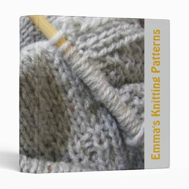 Knitting Patterns Personalized Binder © (Front/Spine)