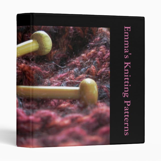 Knitting Patterns Personalized Binder  © (Front/Spine)